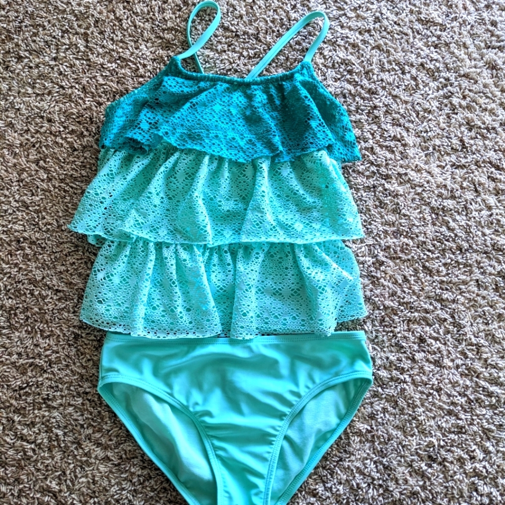 Girls SO aqua tankini size 10